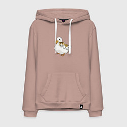 Мужская толстовка-худи Утка с другом котёнком