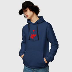 Толстовка-худи хлопковая мужская Depeche Mode - Violator album logo, цвет: тёмно-синий — фото 2