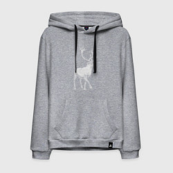 Мужская толстовка-худи Северный олень белый спереди