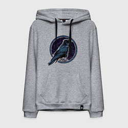 Мужская толстовка-худи Ворон черный