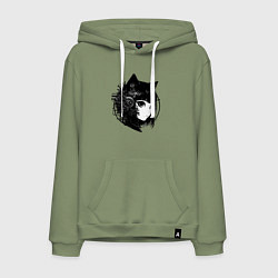 Мужская толстовка-худи Девочка кошка - киберпанк