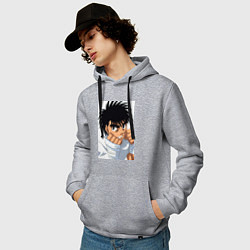 Толстовка-худи хлопковая мужская Иппо Боксер, цвет: меланж — фото 2