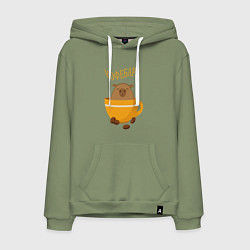 Мужская толстовка-худи Кофе и капибара