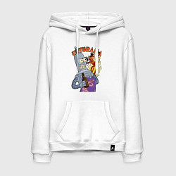 Толстовка-худи хлопковая мужская Бендер и рободьявол, цвет: белый