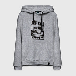 Мужская толстовка-худи Есть спать играть
