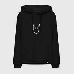 Толстовка-худи хлопковая мужская Devil Smiley, цвет: черный