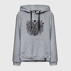 Мужская толстовка-худи Декоративная татуировка в форме сердца
