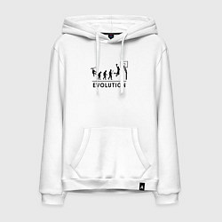 Мужская толстовка-худи Эволюция баскетболиста, баскетбол