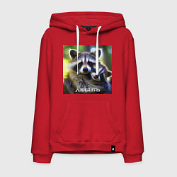 Мужская толстовка-худи Два влюбленных енота: любить