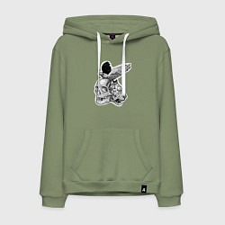 Мужская толстовка-худи Череп, тигр и ворон