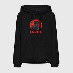 Толстовка-худи хлопковая мужская Catzilla, цвет: черный