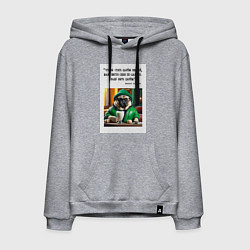 Мужская толстовка-худи Мопс джентельмен: чтобы стать царем зверей надо бы