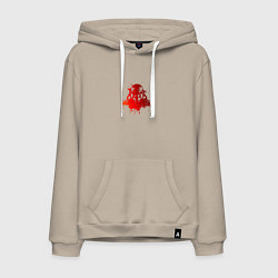 Толстовка-худи хлопковая мужская Шлем Братства Стали, цвет: миндальный