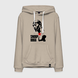 Толстовка-худи хлопковая мужская Snoop Dogg, цвет: миндальный