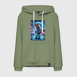 Мужская толстовка-худи Космонавт Каппи в скафандре - нейросеть