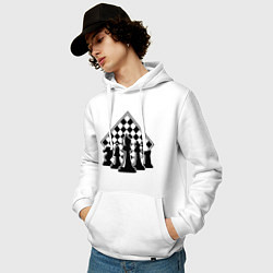 Толстовка-худи хлопковая мужская The chessboard, цвет: белый — фото 2