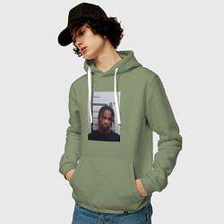 Толстовка-худи хлопковая мужская Travis Scott magshot, цвет: авокадо — фото 2