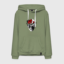 Толстовка-худи хлопковая мужская Берсерк череп, цвет: авокадо