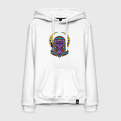 Толстовка-худи хлопковая мужская Мёртвый фараон, цвет: белый