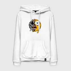 Толстовка-худи хлопковая мужская Smile funny, цвет: белый