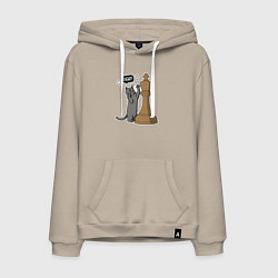 Мужская толстовка-худи Кот Джексон и шахматный король