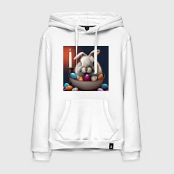 Мужская толстовка-худи Пасхальный зайчик при свечах