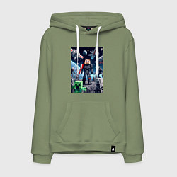 Мужская толстовка-худи Minecraft and Mass effect - collaboration ai art