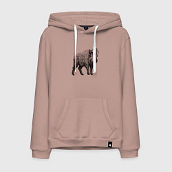 Мужская толстовка-худи Кабан в новогоднем колпаке