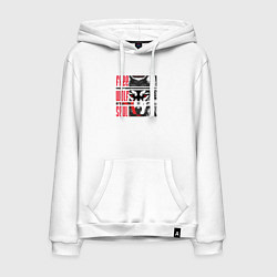 Толстовка-худи хлопковая мужская Free Wolf Soul, цвет: белый