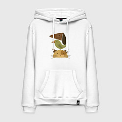 Мужская толстовка-худи Собака птица кошка