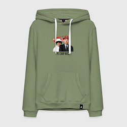 Толстовка-худи хлопковая мужская Pet Shop Boys - synthpop from england, цвет: авокадо