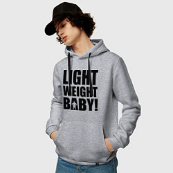 Толстовка-худи хлопковая мужская Light weight baby, цвет: меланж — фото 2