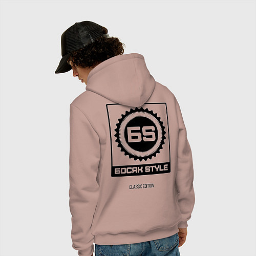 Мужская толстовка-худи Босяк style classic edition / Пыльно-розовый – фото 4