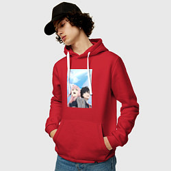 Толстовка-худи хлопковая мужская Милый во Франксе Хиро, цвет: красный — фото 2