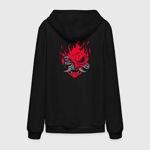 Мужская толстовка-худи Логотип Samurai Cyberpunk 2077 на спине / Черный – фото 2