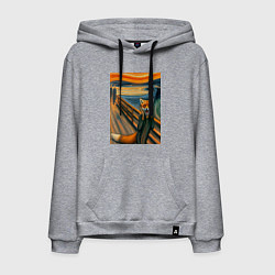 Мужская толстовка-худи Лиса кричит - мем картина от нейросети