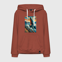 Мужская толстовка-худи Кит кричит - мем нейросеть