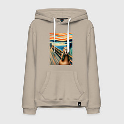 Мужская толстовка-худи Капибара кричит - мем нейросеть