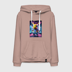 Мужская толстовка-худи Cyber Pikachu - neon glow ai art fantasy