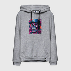 Мужская толстовка-худи Череп в бейсболке - граффити