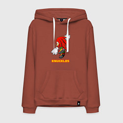 Толстовка-худи хлопковая мужская Knuckles ехидна из соника, цвет: кирпичный