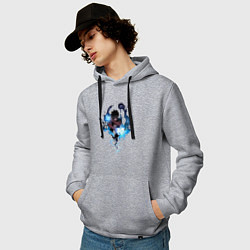 Толстовка-худи хлопковая мужская Моя геройская академия Даби Альянс злодеев, цвет: меланж — фото 2