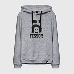Толстовка-худи хлопковая мужская Эйнштейн брофессор, цвет: меланж