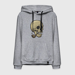 Мужская толстовка-худи Череп с трубкой