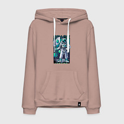 Мужская толстовка-худи Космонавт с флагом на луне