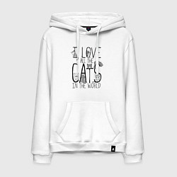 Мужская толстовка-худи Я люблю - всех котов в мире