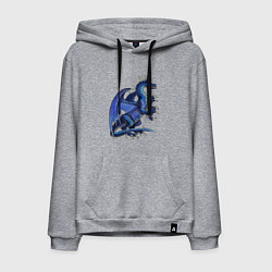 Толстовка-худи хлопковая мужская Azure dragon, цвет: меланж