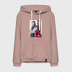 Толстовка-худи хлопковая мужская Монолог фармацевта Маомао Жэньши служащий при импе, цвет: пыльно-розовый