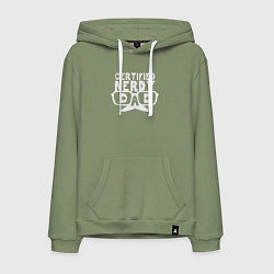 Толстовка-худи хлопковая мужская Ботаник папа, цвет: авокадо