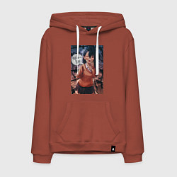 Толстовка-худи хлопковая мужская Не издевайся, Нагаторо Хаясэ senpai, цвет: кирпичный